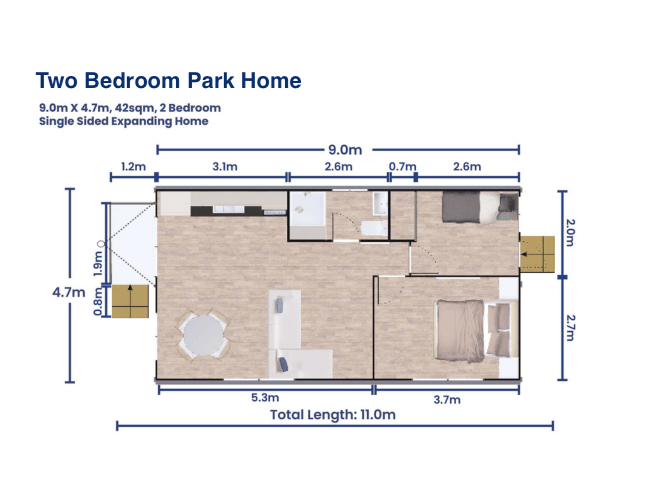 902a two bedroom park home